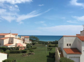 Cap d'Agde, vue mer, plage pavillon bleu